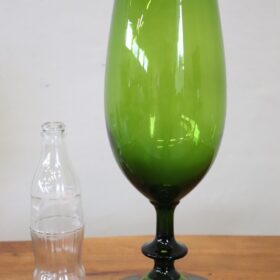 Italian Art Glass Green Vase, Circa 1960s