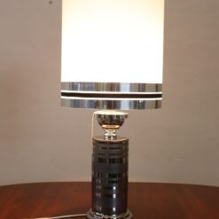 Chromed Metal Table Lamp - Light On - Styylish