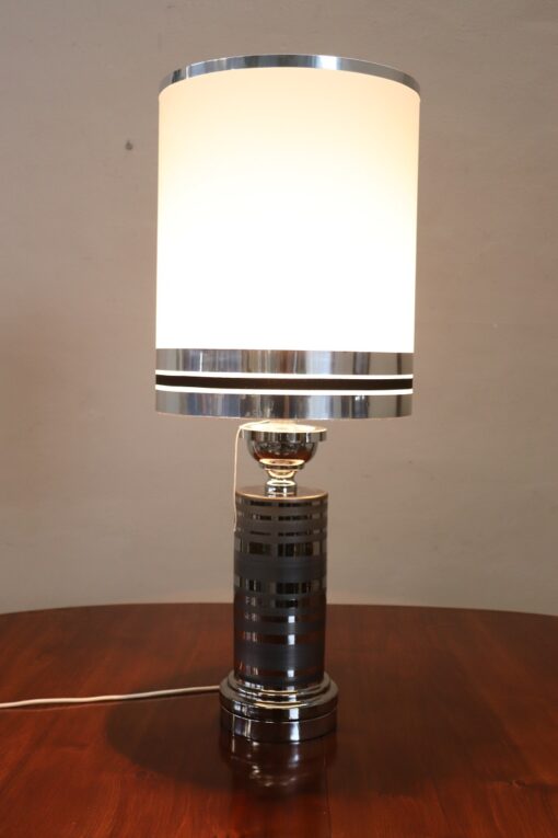 Chromed Metal Table Lamp - Light On - Styylish