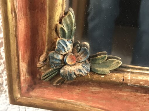 Pair of Baroque Style Pier Mirrors - flower detail - Styylish
