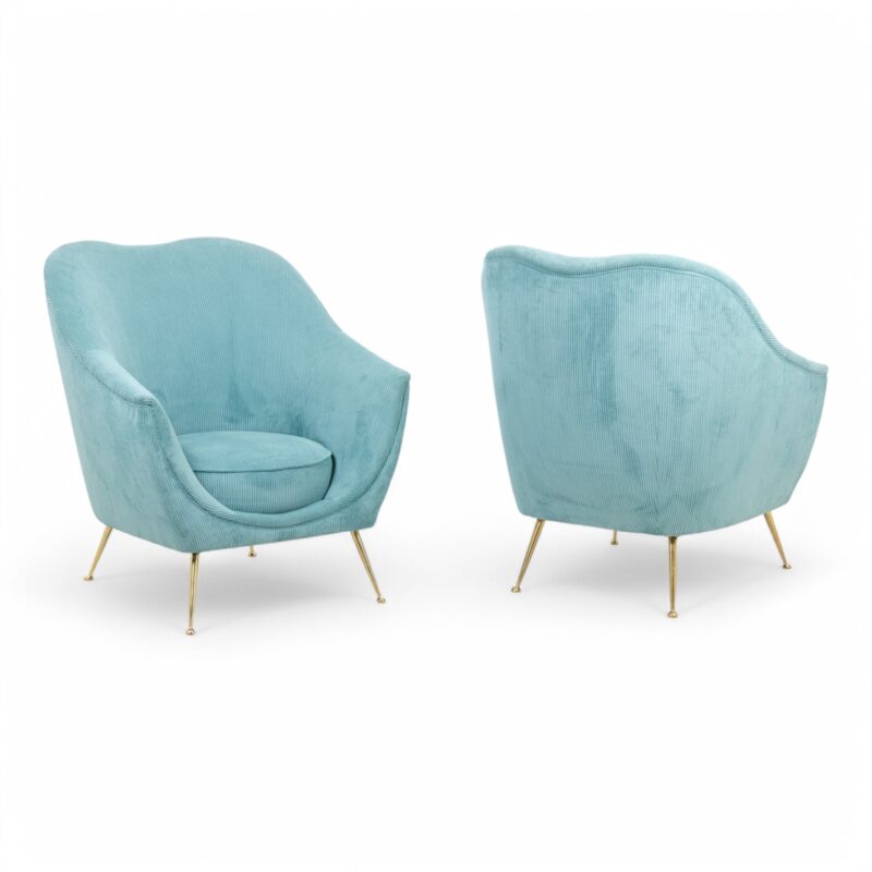 Corduroy Armchairs Gilded Brass - Styylish