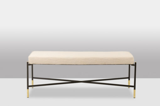 White Lacquered Metal Benches - Front Profile - Styylish