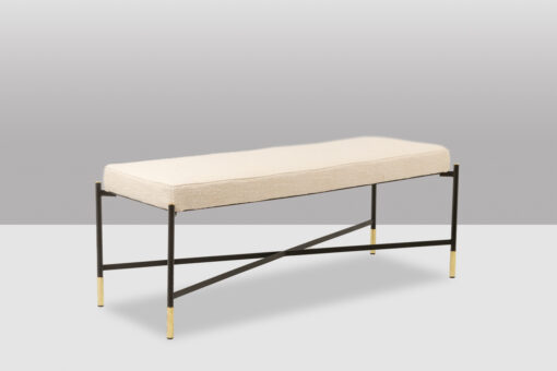 White Lacquered Metal Benches - Side - Styylish