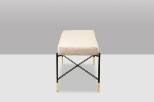 White Lacquered Metal Benches - Side Profile - Styylish
