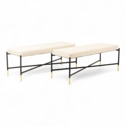 White Lacquered Metal Benches - Styylish