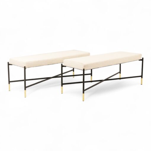 White Lacquered Metal Benches - Styylish