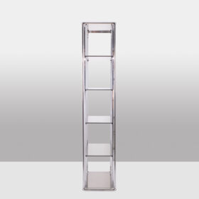 Pair of Shelves with Six Smoked Glass Shelves and Chromed Metal Frame – 1970s