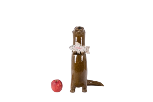 Stoneware Otter Sculpture - Front View - Styylish