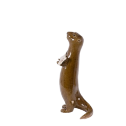 Stoneware Otter Sculpture - Side View - Styylish