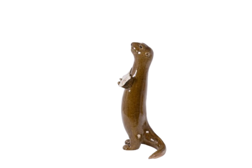 Stoneware Otter Sculpture - Side View - Styylish