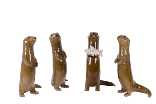 Stoneware Otter Sculpture - Set - Styylish
