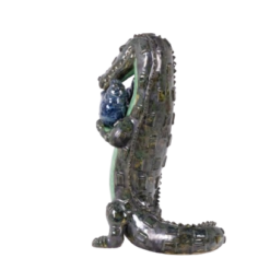 Crocodile Hippos Sculpture - Back Side Detail - Styylish