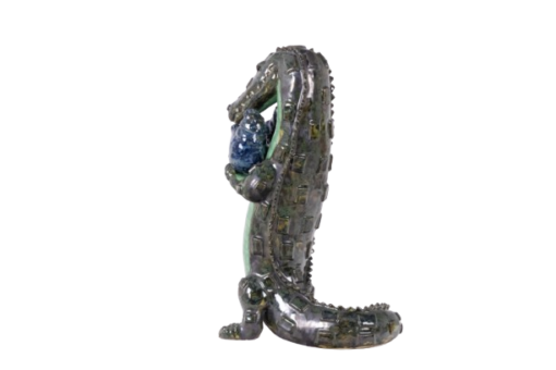 Crocodile Hippos Sculpture - Back Side Detail - Styylish