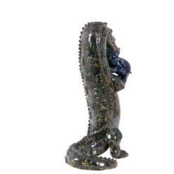 Crocodile Hippos Sculpture - Back Detail - Styylish