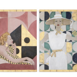 Alternative view of 1950s Elegant Lady Portrait on Canvas, Contemporary Art