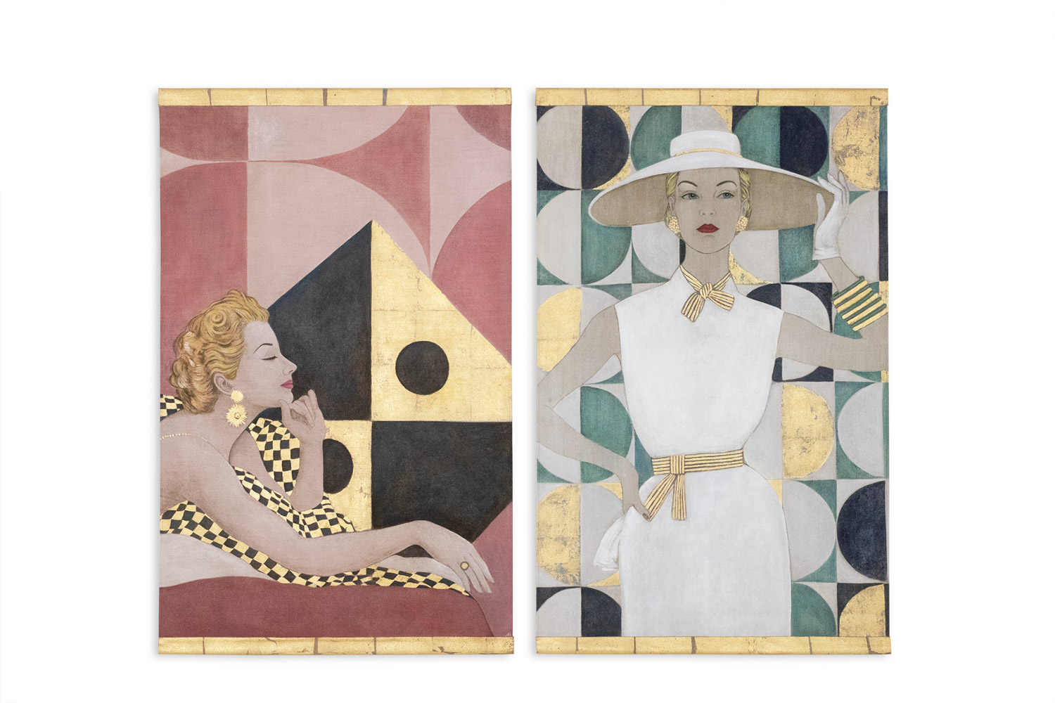 1950s Elegant Lady Portrait on Canvas, Contemporary Art - Image 2