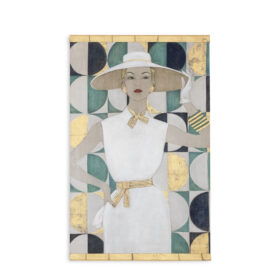 1950s Elegant Lady Portrait on Canvas, Contemporary Art