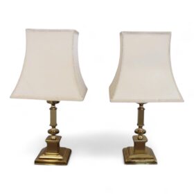 Italian Pair of Golden Bedside Lamps, 1970s