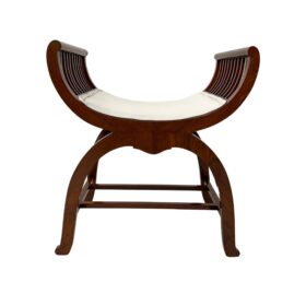 Art Nouveau Gondola Stool, Walnut, Oak, Austria circa 1910