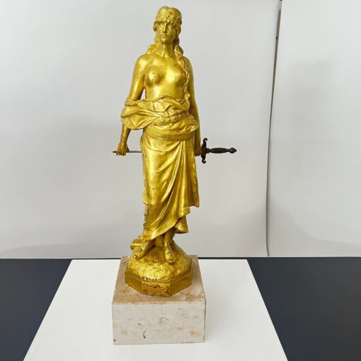 Jugendstil Bronze Judith Sculpture - Front Sword Full - Styylish