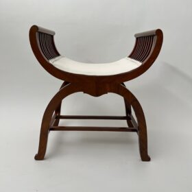 Art Nouveau Gondola Stool, Walnut, Oak, Austria circa 1910