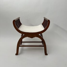 Art Nouveau Gondola Stool, Walnut, Oak, Austria circa 1910