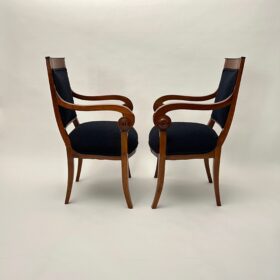 Pair of Biedermeier Salon Chairs, Cherry Wood, France circa 1820