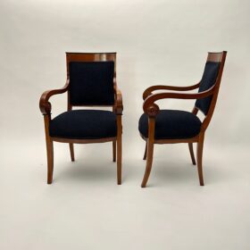 Pair of Biedermeier Salon Chairs, Cherry Wood, France circa 1820