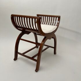 Art Nouveau Gondola Stool, Walnut, Oak, Austria circa 1910