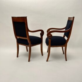 Pair of Biedermeier Salon Chairs, Cherry Wood, France circa 1820