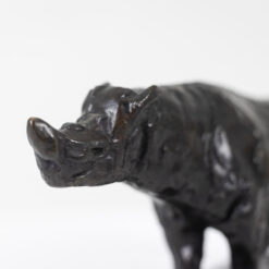 Bronze Rhinoceros Sculpture - Head Detail - Styylish