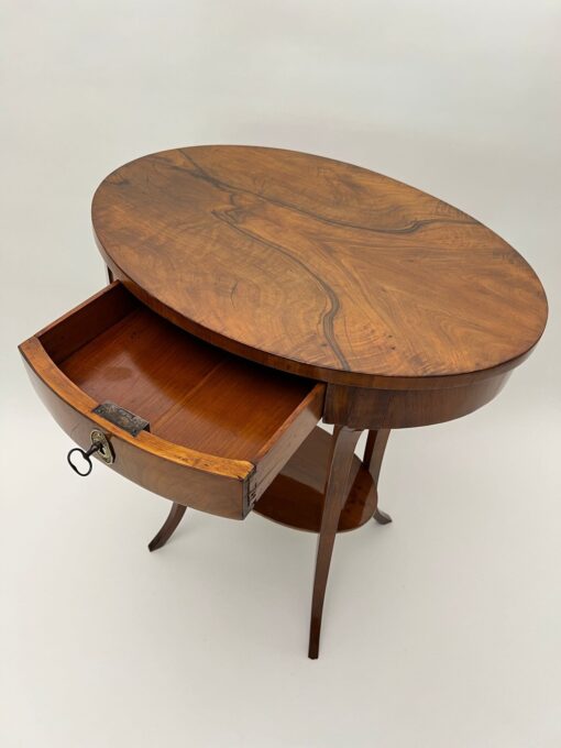 Oval Biedermeier Side Table, South Germany circa 1820 - Image 12