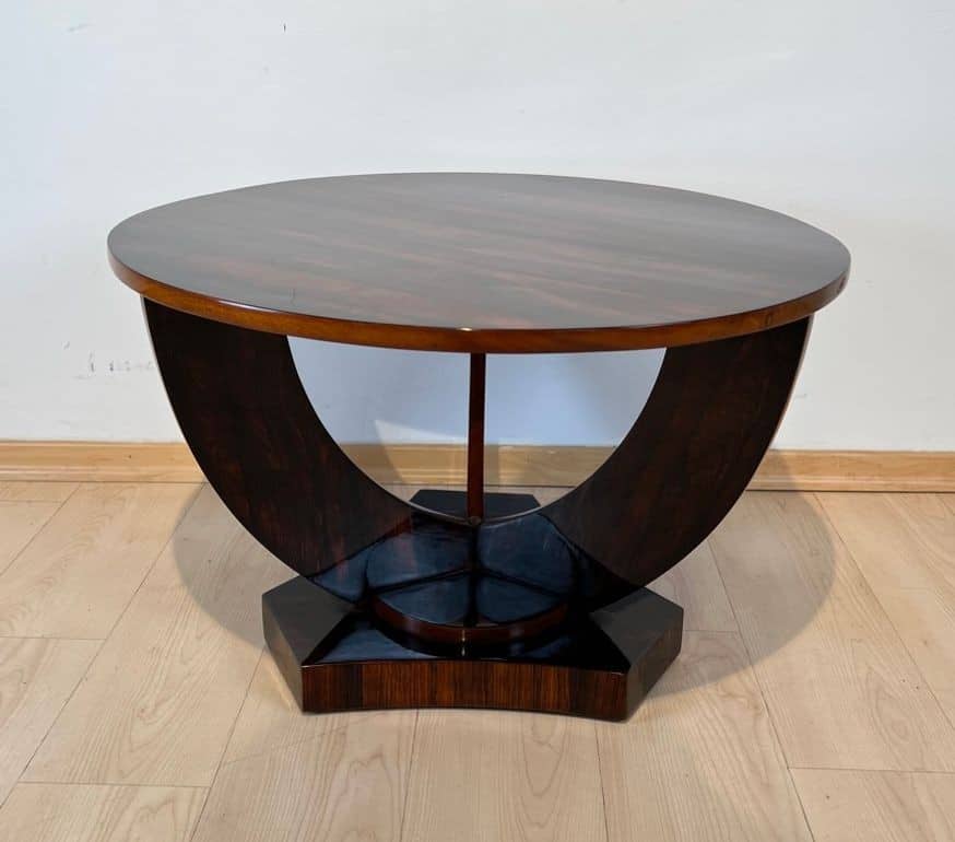 Art Deco Round Side Table, Rosewood Veneer, France circa 1930 - Image 14