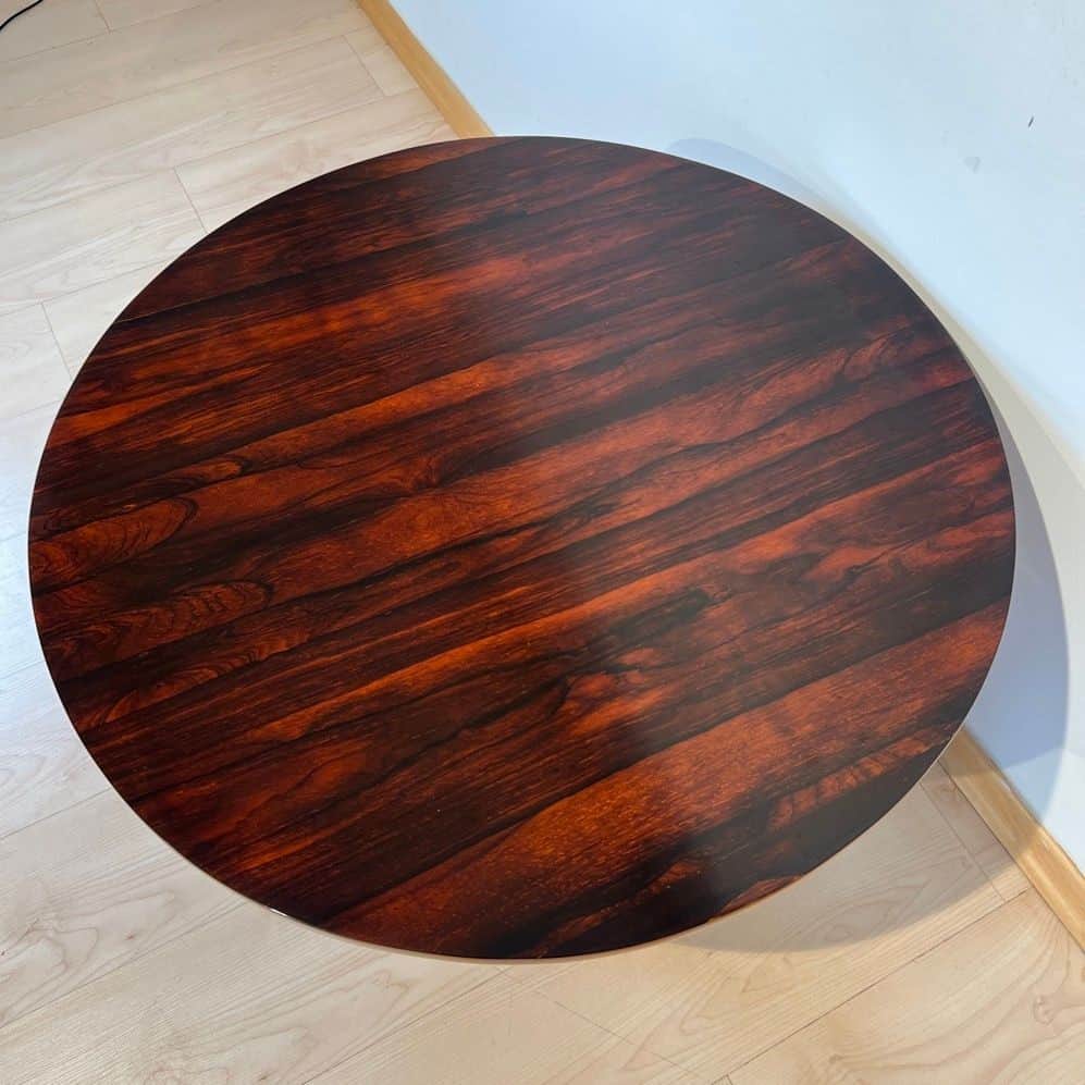 Art Deco Round Side Table, Rosewood Veneer, France circa 1930 - Image 2