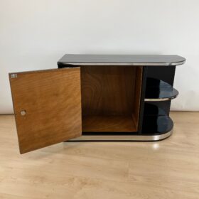 Art Deco Lowboard, Black Lacquer, France circa 1930