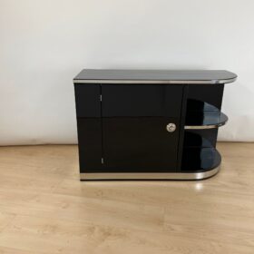 Art Deco Lowboard, Black Lacquer, France circa 1930