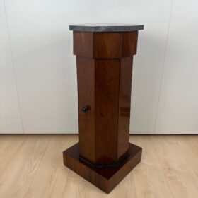 Biedermeier Drum Cabinet, Walnut Veneer, France circa 1830