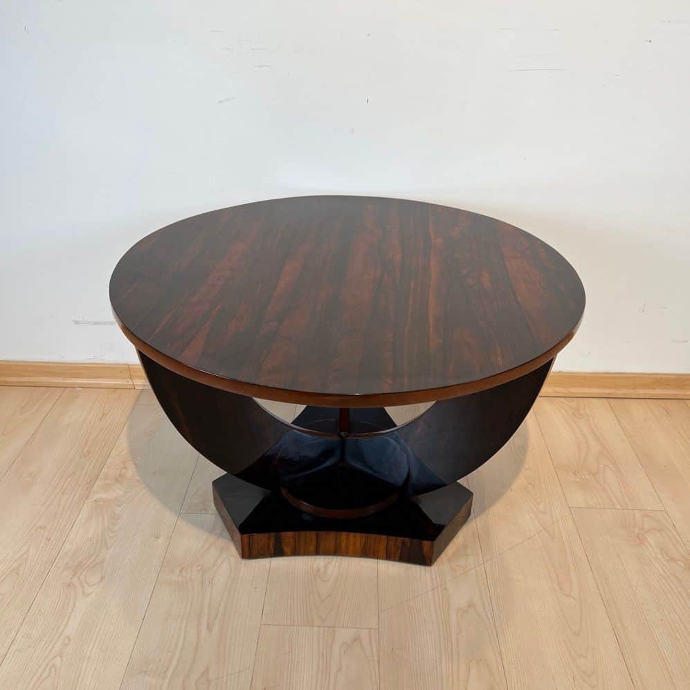 Art Deco Round Side Table, Rosewood Veneer, France circa 1930 - Image 4
