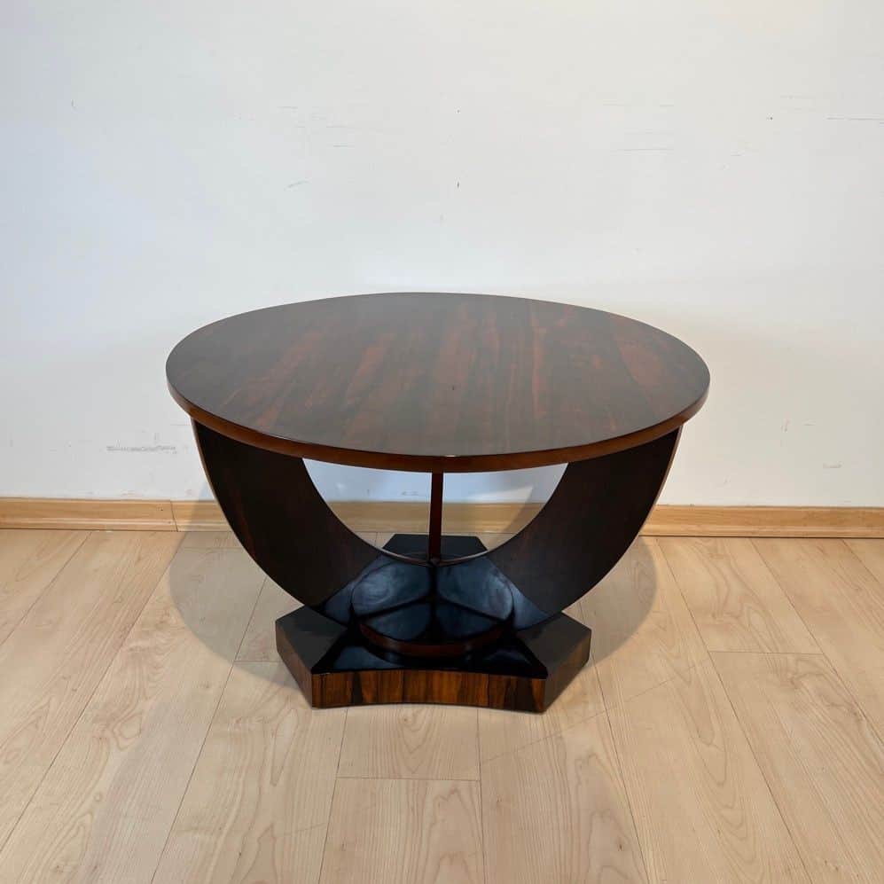 Art Deco Round Side Table, Rosewood Veneer, France circa 1930 - Image 5