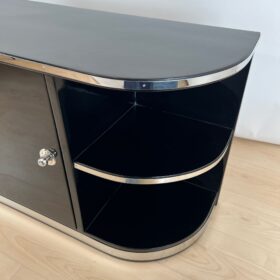Art Deco Lowboard, Black Lacquer, France circa 1930