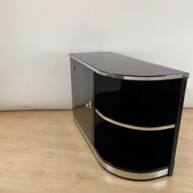 Art Deco Lowboard, Black Lacquer, France circa 1930