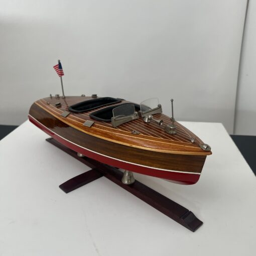 Miniature Motorboat by Chris Craft, Wood, Metal and Lacquer, USA circa 1950 - Image 7