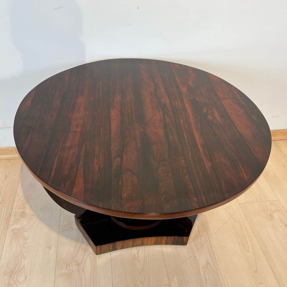Art Deco Round Side Table, Rosewood Veneer, France circa 1930 - Image 8