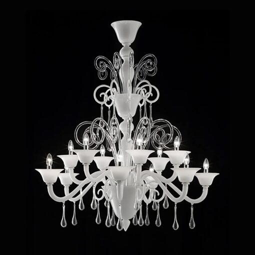 Authentic Murano Glass Chandelier-Istanbul on black background- Styylish