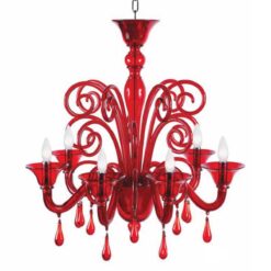 Authentic Murano Glass Chandelier-Istanbul on red colored glass- Styylish