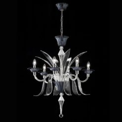 Contemporary Murano Glass Chandelier- Shanghai smaller model on black background- Styylish