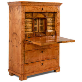 Biedermeier Fall-Front Desk, Karelian Birch, 1815