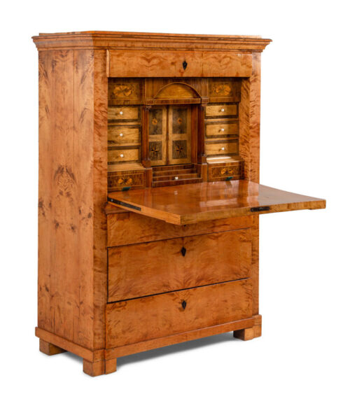 Biedermeier Fall-Front Desk, Karelian Birch, 1815 - Image 3