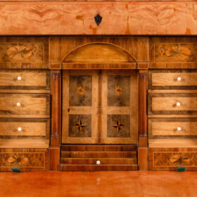 Biedermeier Fall-Front Desk, Karelian Birch, 1815
