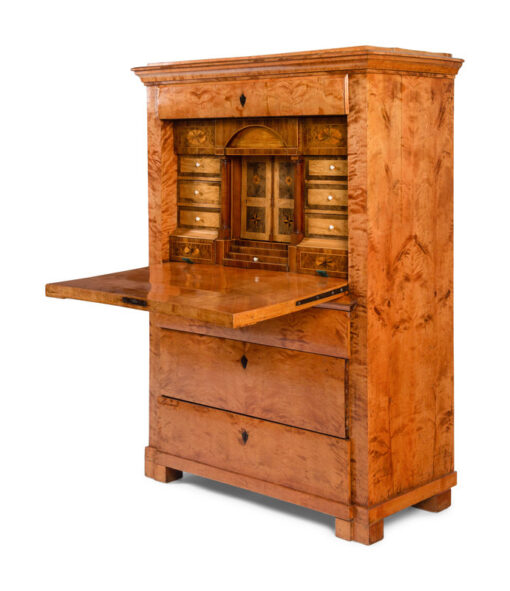 Biedermeier Fall-Front Desk, Karelian Birch, 1815 - Image 4